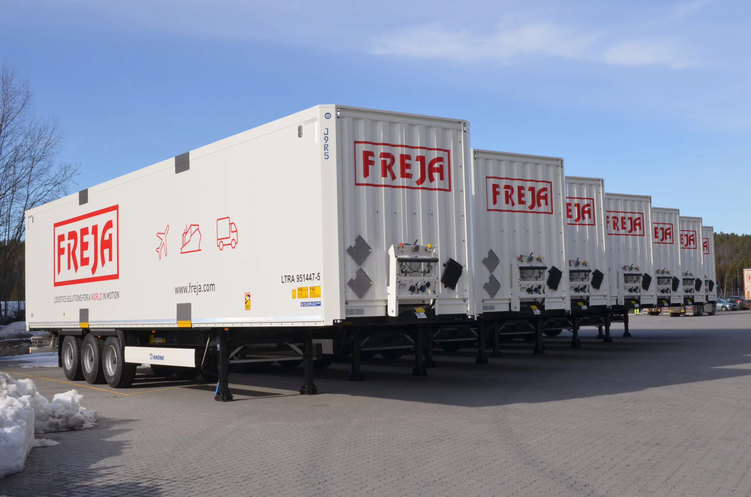 Some of the new box trailers ready for use.